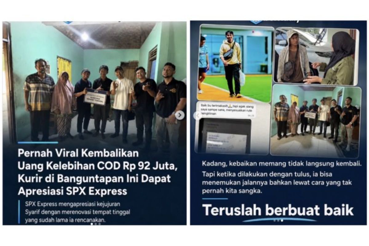 SPX Express renovates home of courier who returned Rp92 million COD overpayment