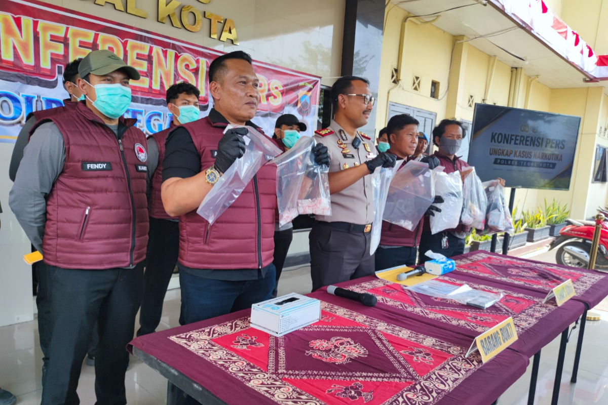 Tegal City Police Seize 128.53 Grams of Methamphetamine in Two Days, Four Dealers Arrested