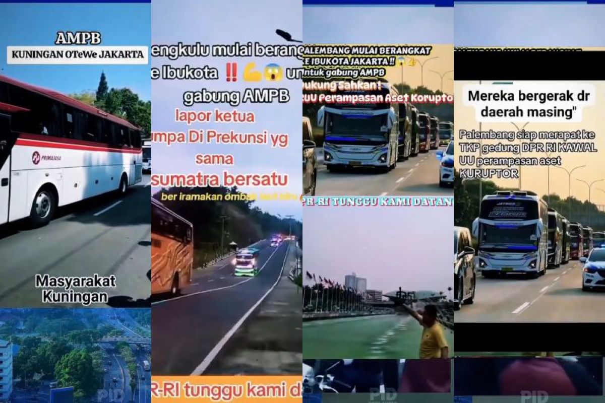 Police confirm social media video of buses bringing masses to Jakarta is a hoax