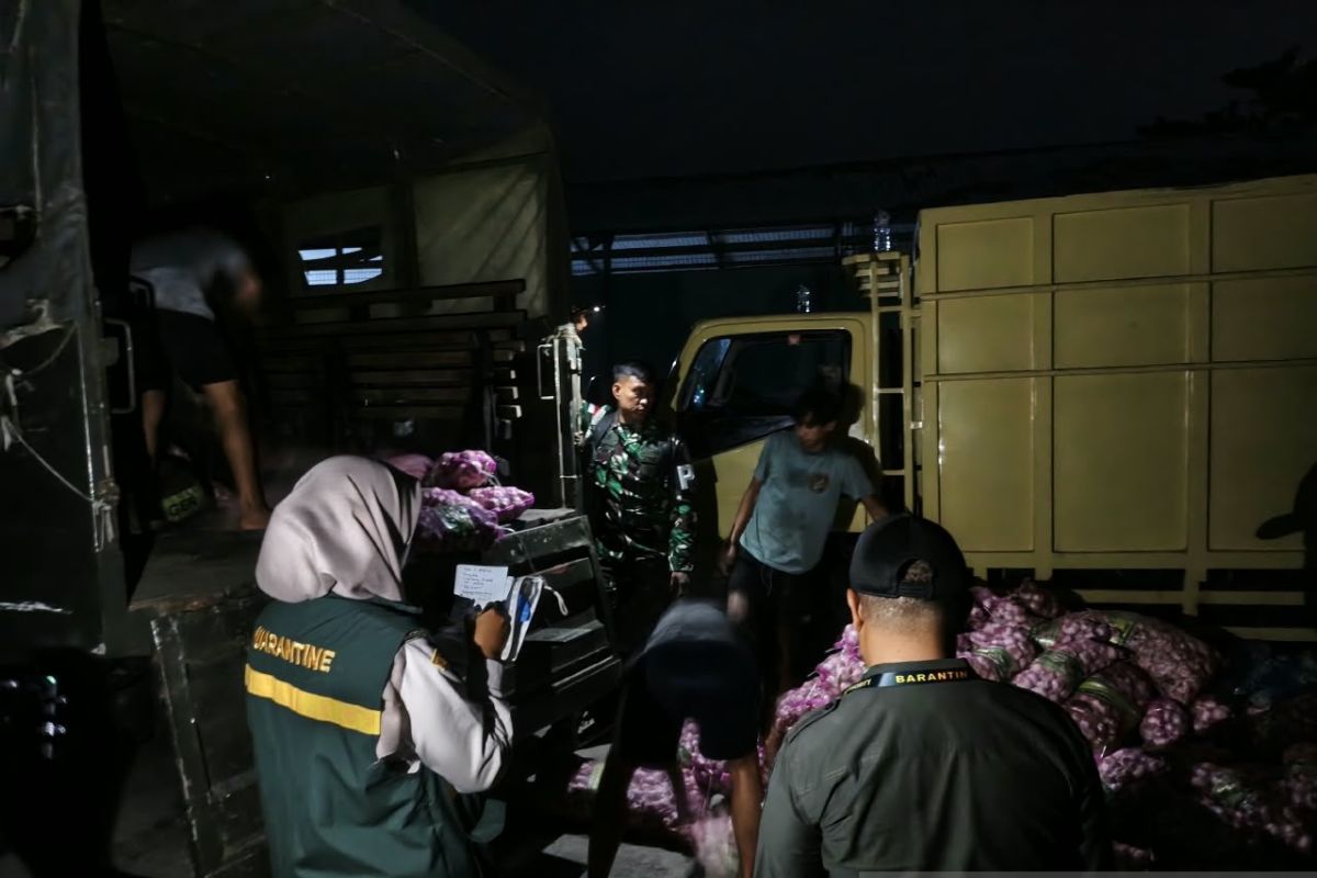 BKHIT Kepri and Navy discover illegal imported onions entering Natuna
