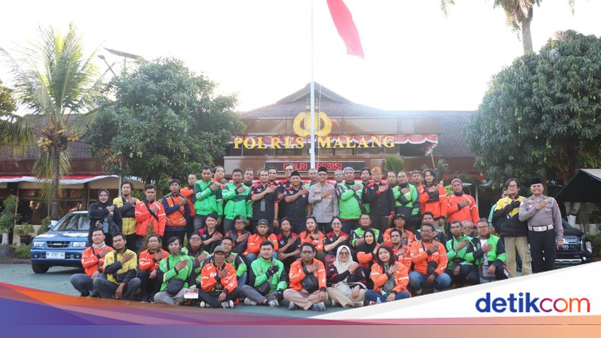 Malang Police Collaborate with Online Motorcycle Taxi Drivers to Maintain Public Order