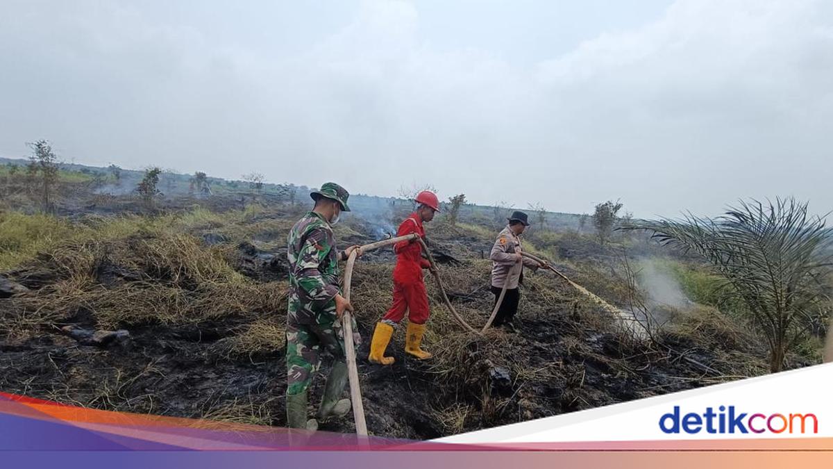Police and Military Personnel Deploy Land and Air Support to Combat Forest Fires in Pangkalan Kerinci