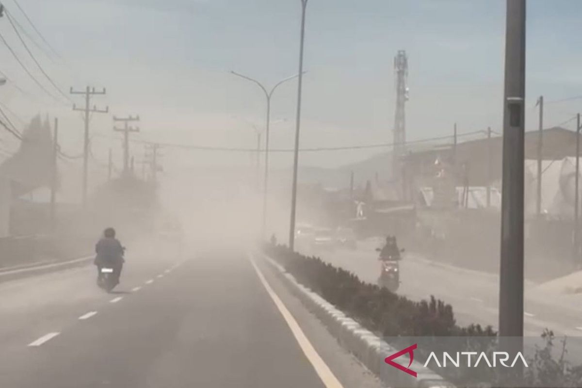 Mount Sinabung volcanic ash blankets Berastagi