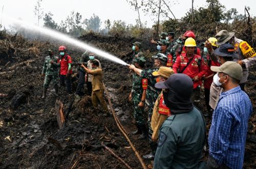 Forest Fires in Londerang Under Control, Joint Team Focuses on Cooling Land