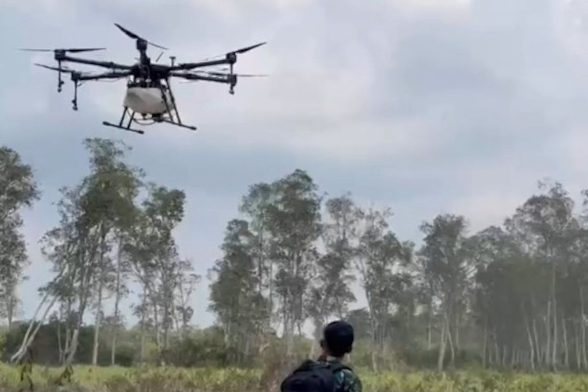 Indonesian Military Deploys Drones to Prevent Forest Fires in Lampung