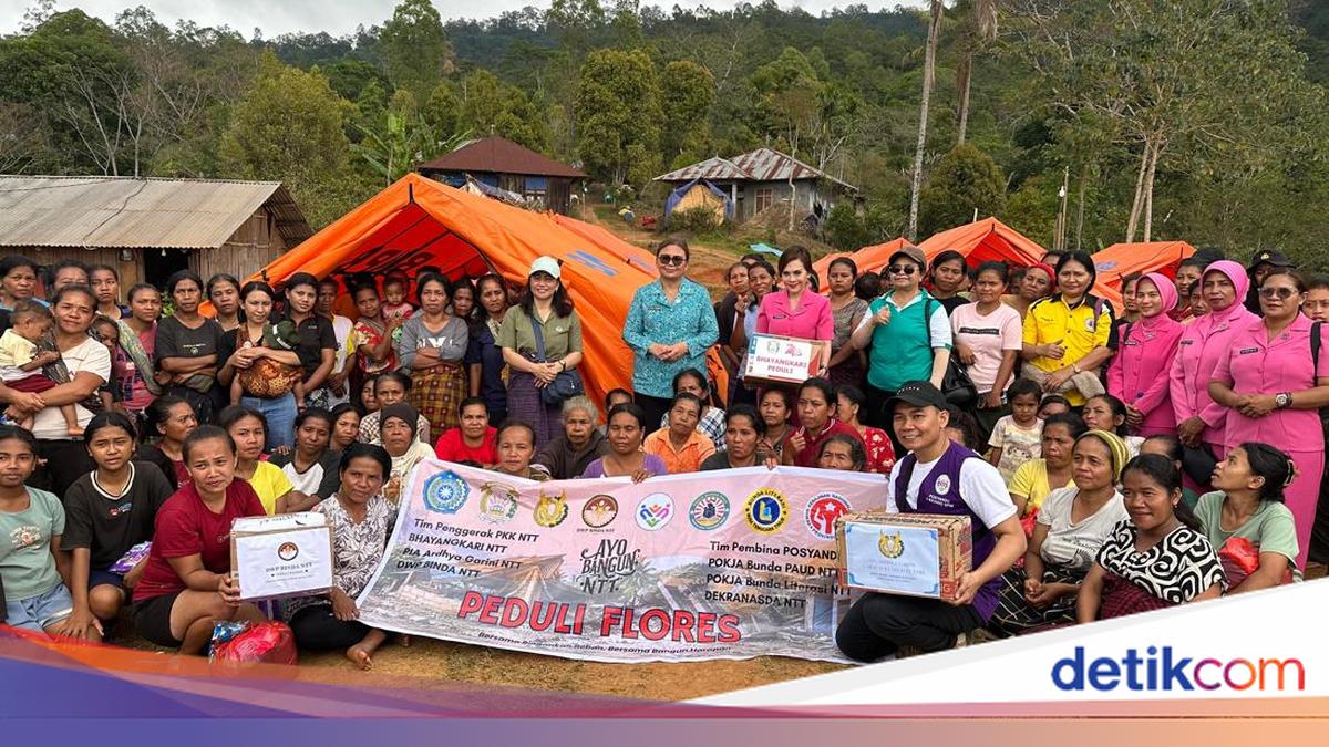 Bhayangkari Manggarai Distributes Aid to Earthquake Refugees in Cibal