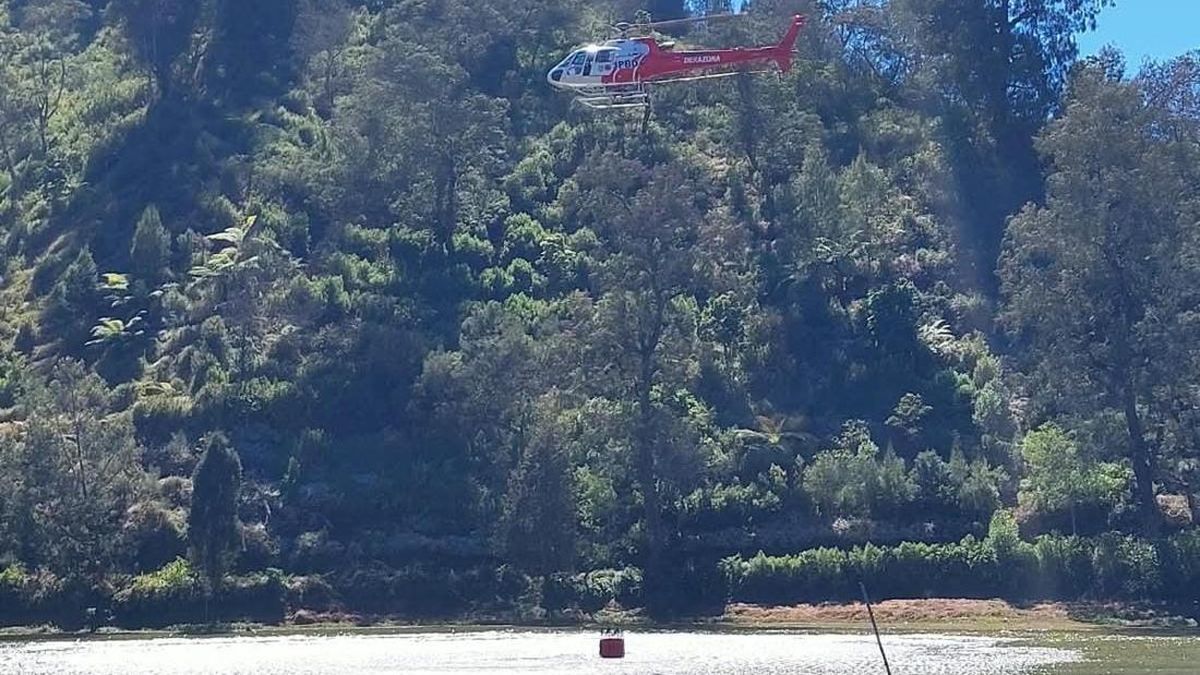Water Bombing of Semeru Forest Fires Hindered by Strong Winds