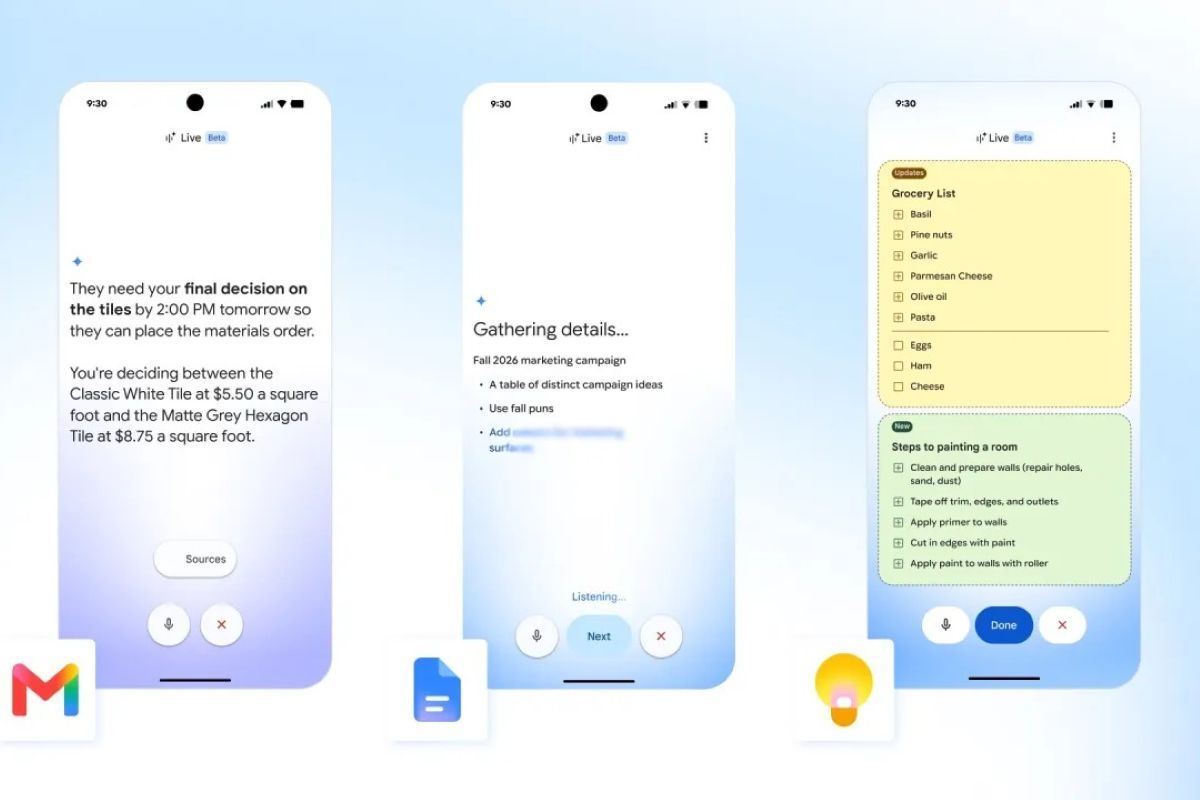 Google releases AI assistant with voice commands in Docs, Gmail, and Keep