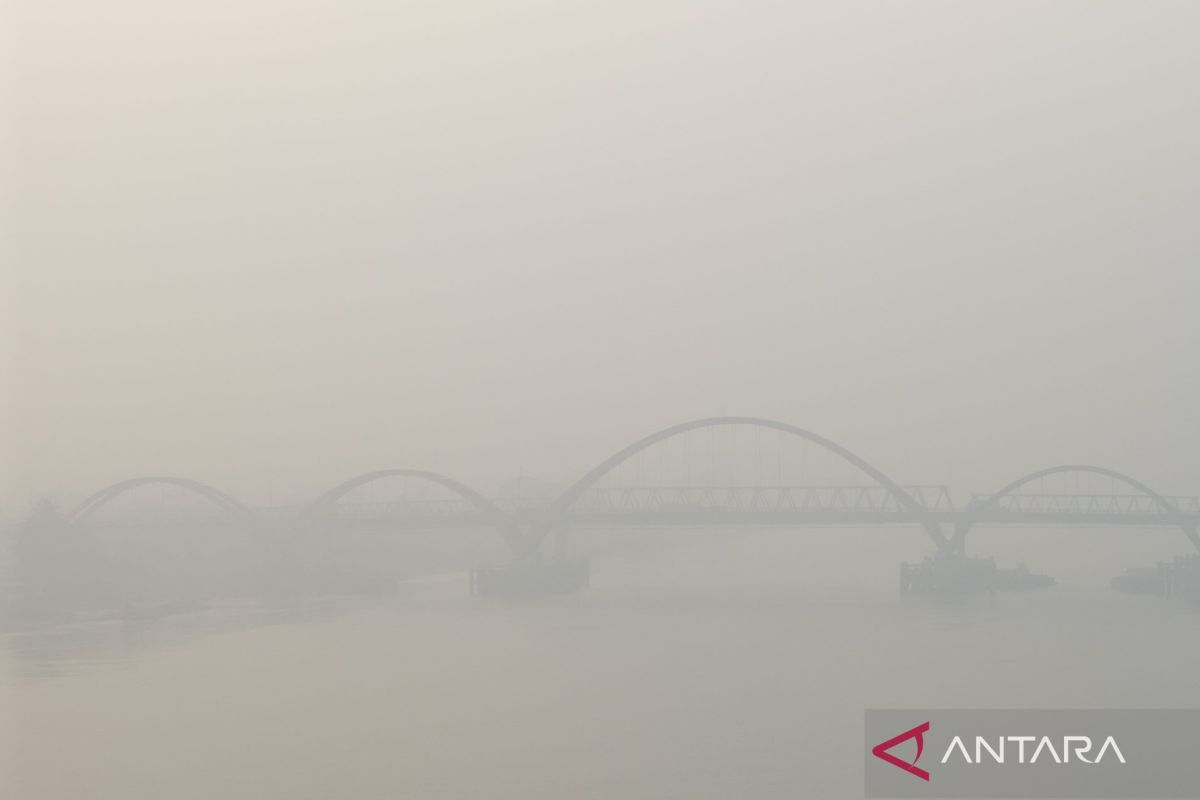 Haze from forest and land fires envelops Palembang