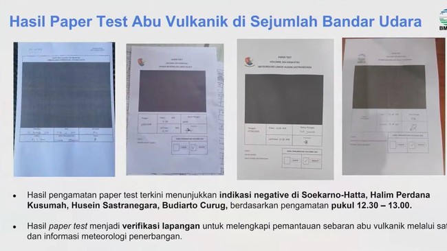 Paper Test Results at Soekarno-Hatta and Halim Airports Show No Volcanic Ash