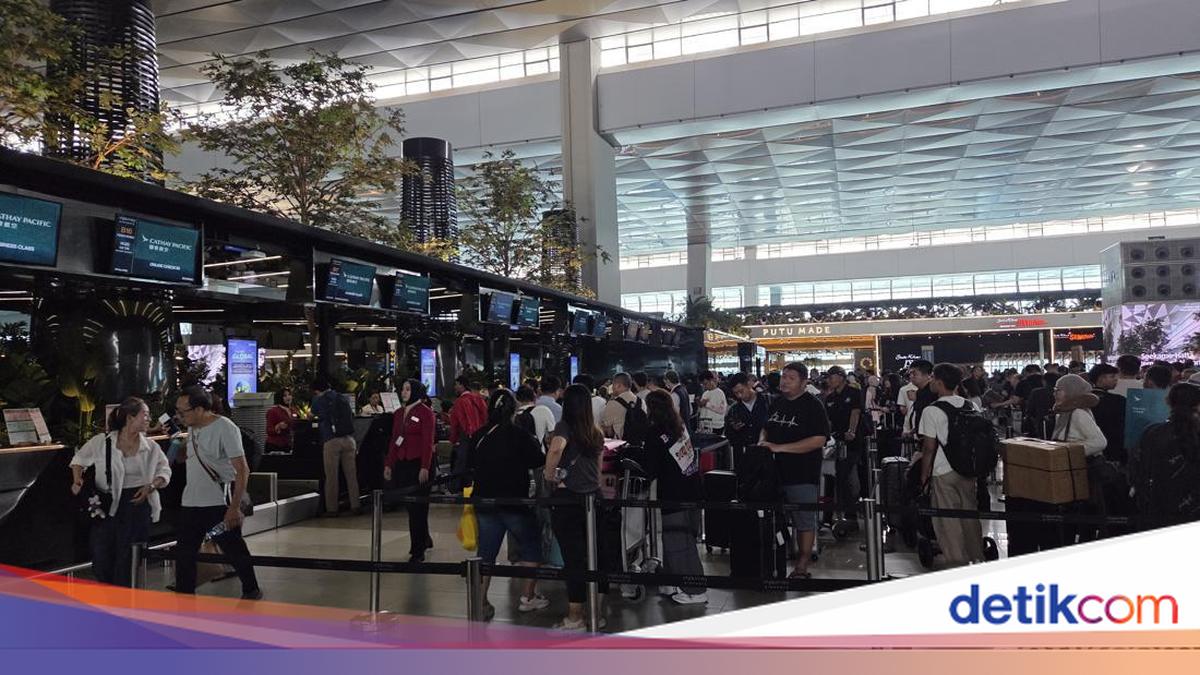 Scene at Terminal 3 as Soekarno-Hatta Resumes Operations, Check-in Queues Stretch Long