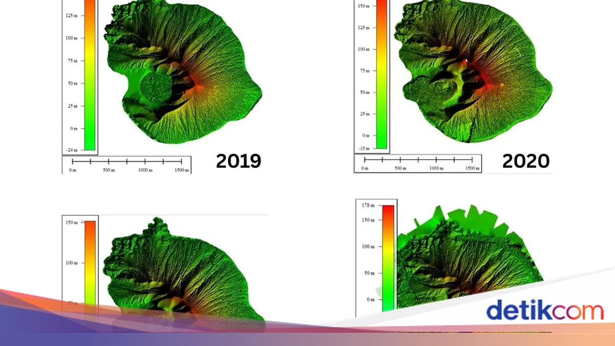 This Is How Mount Anak Krakatau's Body Shape Has Changed Over the Years