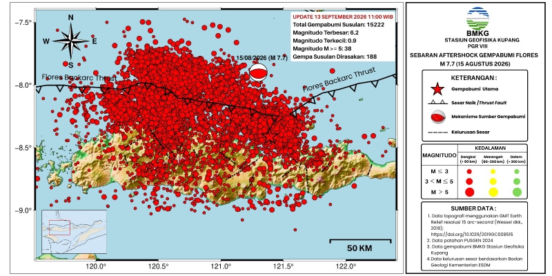 Aftershocks in NTT Continue, Decline Pattern Expected Within a Month