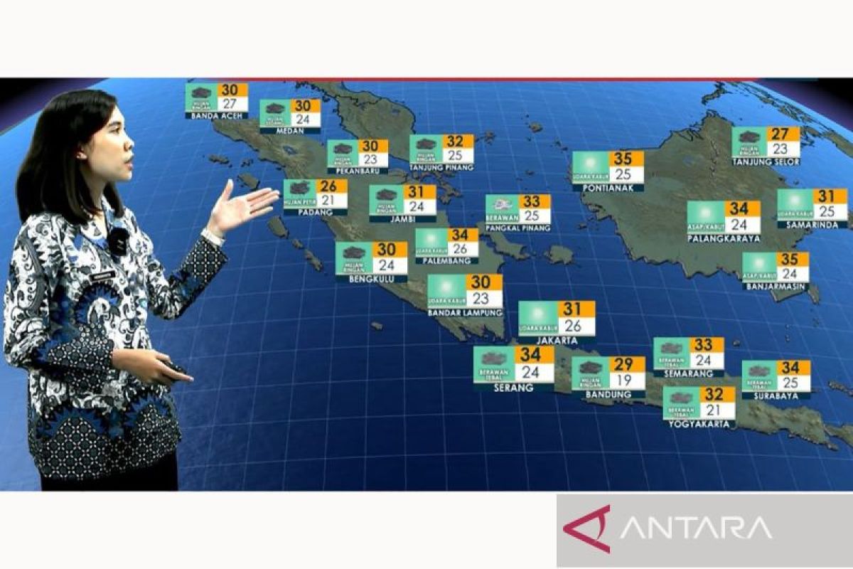 BMKG forecasts rain across several Indonesian regions on Tuesday