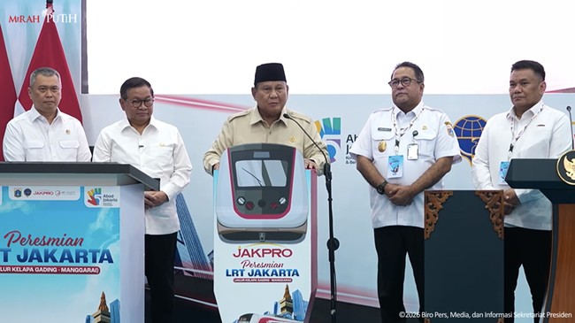 Sirens Wailing! Prabowo Inaugurates Jakarta LRT Kelapa Gading-Manggarai