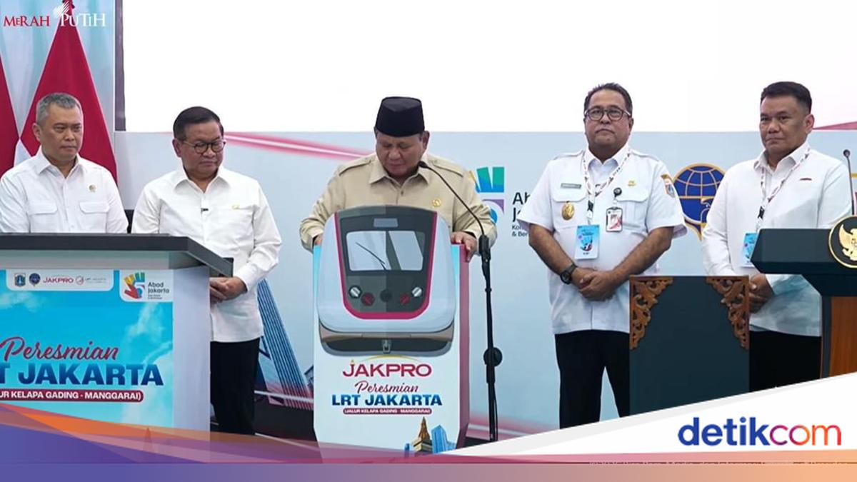 Prabowo Inaugurates Kelapa Gading-Manggarai LRT, Recites Rhymes on Transportation
