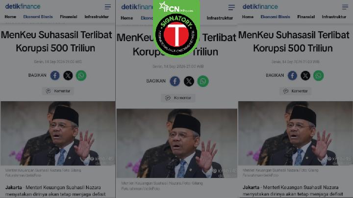 Fact Check: Did Detikcom Report Suahasil as a Rp500 Trillion Corruption Suspect?