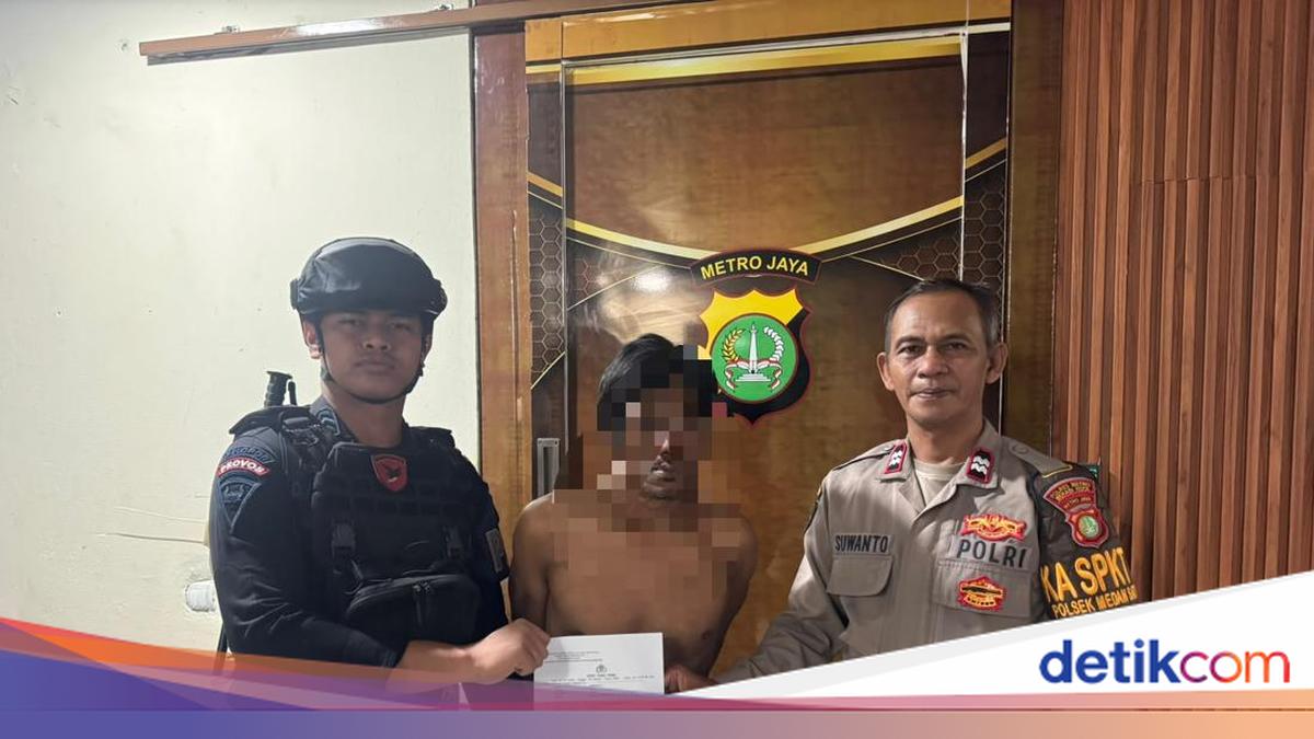 Metro Jaya Brimob Arrest Thief at Harapan Indah TransJakarta Bus Stop