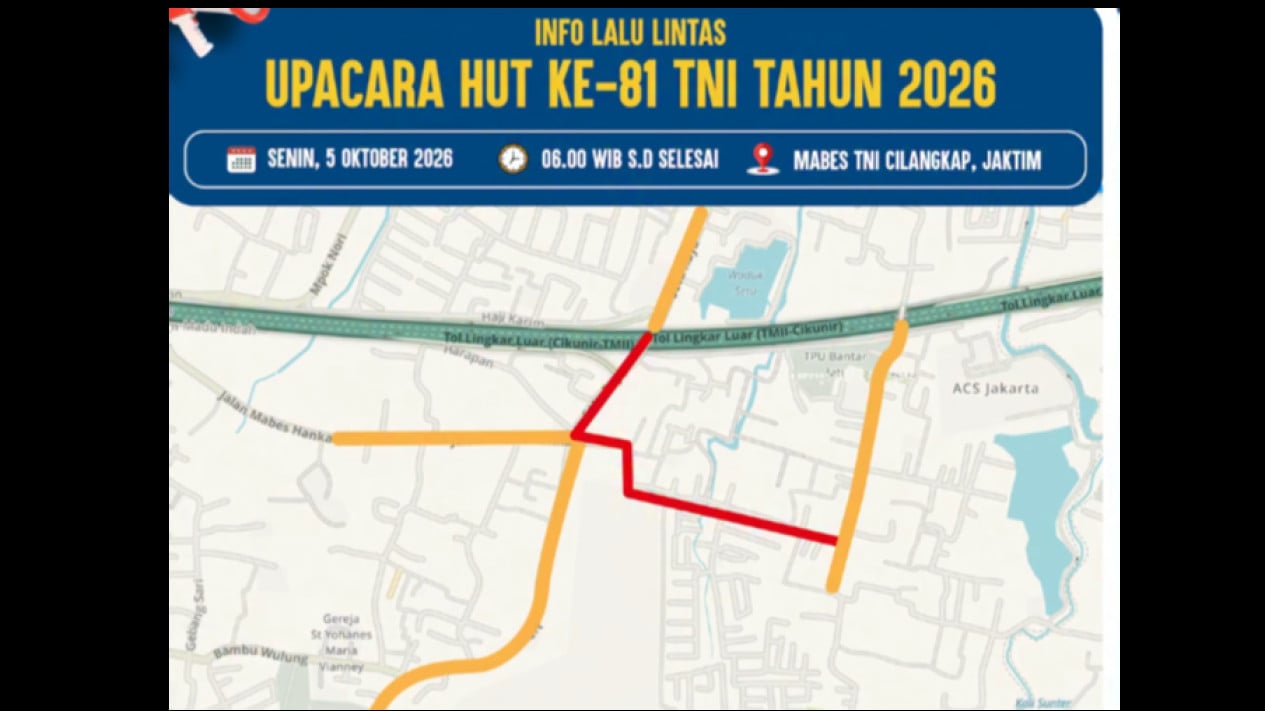 81st TNI Anniversary in Cilangkap: Motorists Advised to Avoid Congestion and Seek Alternative Routes